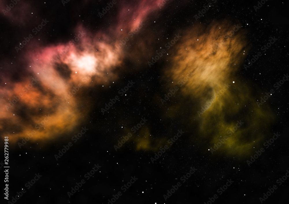 Fototapeta premium Being shone nebula. 3D rendering