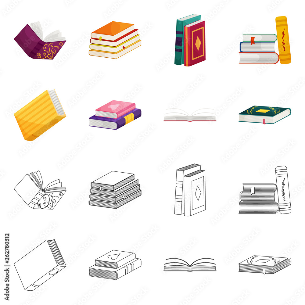 Isolated object of training and cover logo. Collection of training and bookstore stock vector illustration. Isolated object of training and cover logo. Collection of training and bookstore stock vector illustration.