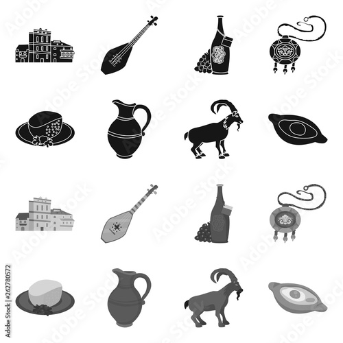 Isolated object of culture and sightseeing symbol. Collection of culture and originality stock vector illustration.