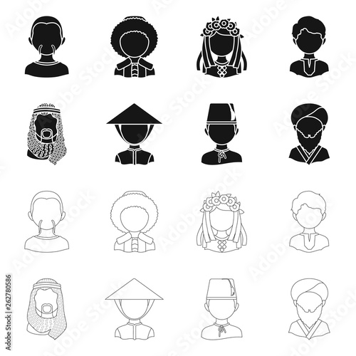 Isolated object of imitator and resident sign. Collection of imitator and culture stock vector illustration.