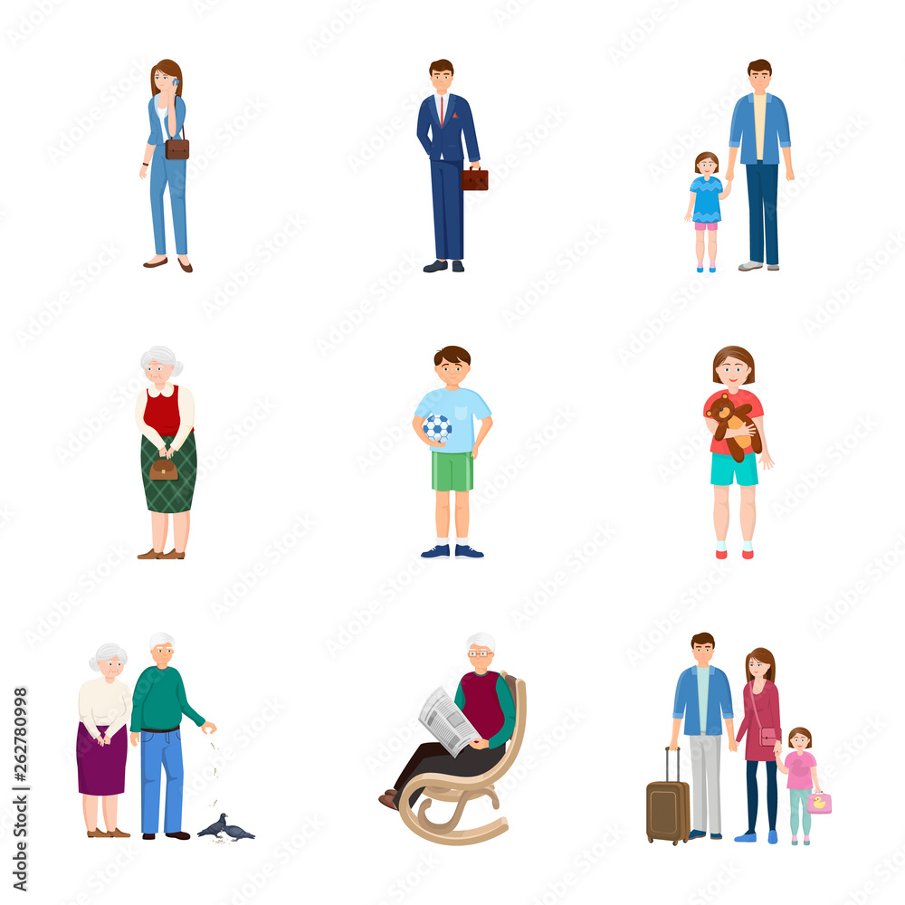 Vector design of family  and people symbol. Set of family  and avatar  stock vector illustration.