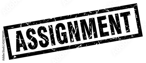 square grunge black assignment stamp