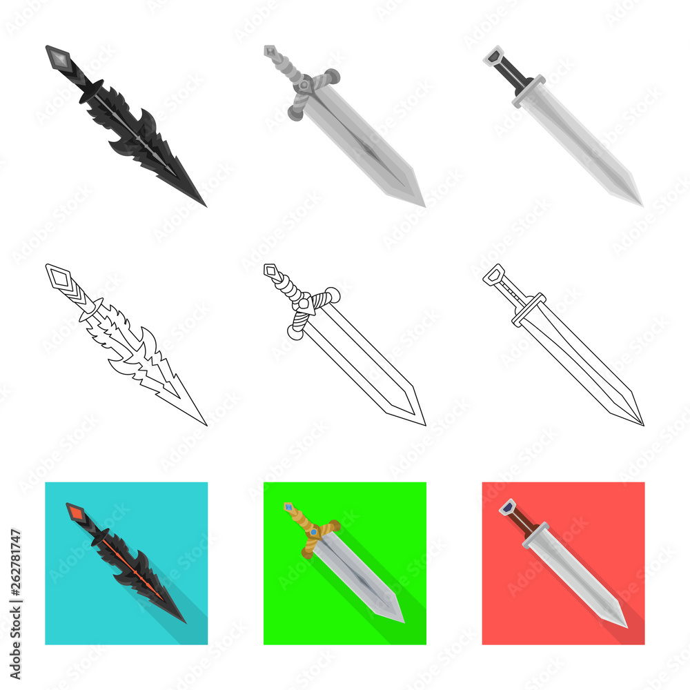 Vector illustration of game and armor logo. Collection of game and blade vector icon for stock. Vector illustration of game and armor logo. Collection of game and blade vector icon for stock.
