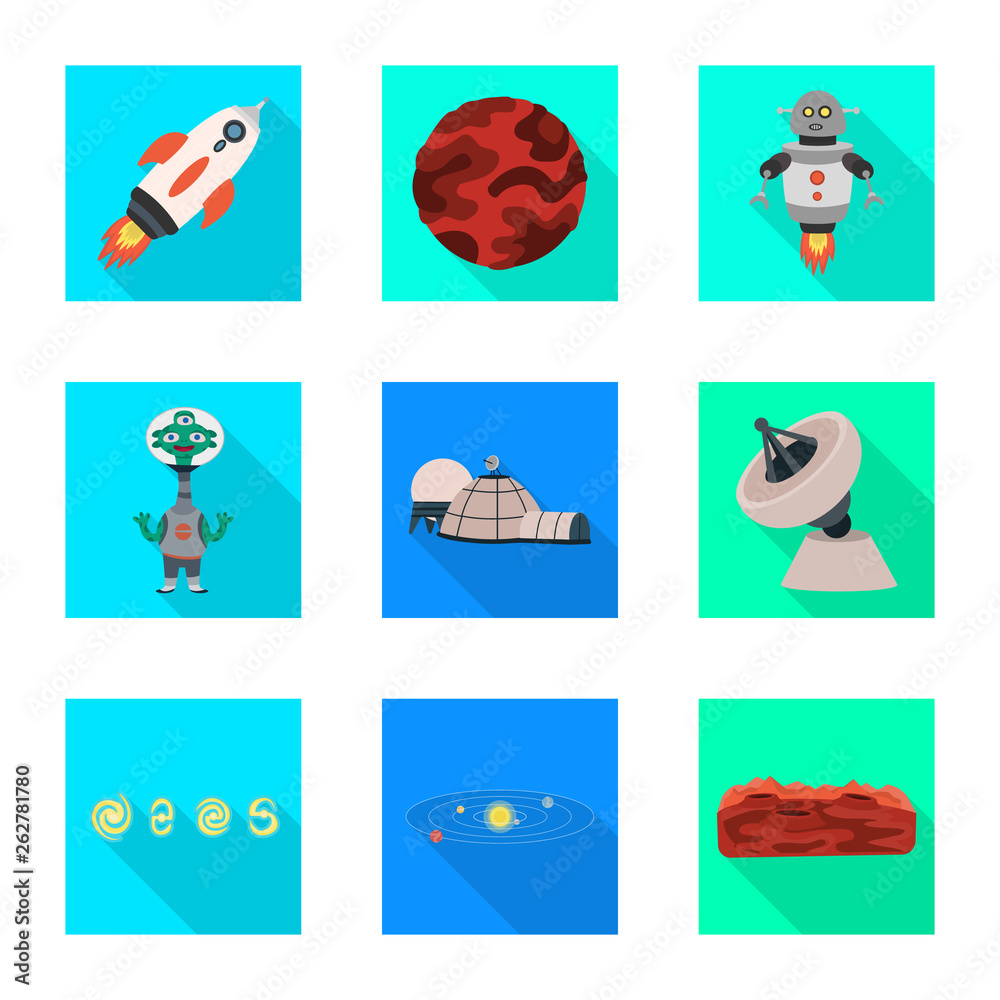 Vector design of science and cosmic icon. Set of science and technology stock vector illustration. Vector design of science and cosmic icon. Set of science and technology stock vector illustration.