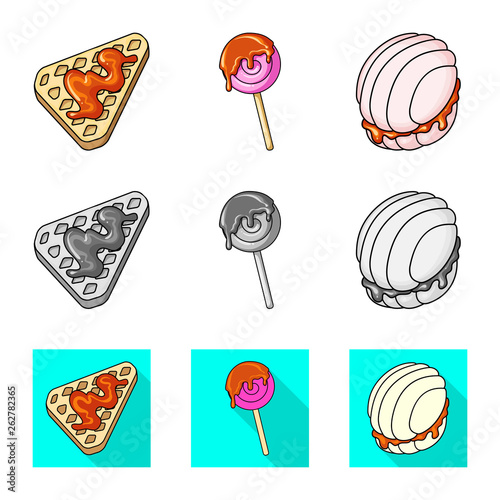 Isolated object of confectionery and culinary logo. Collection of confectionery and product stock vector illustration.