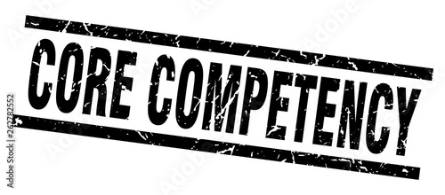 square grunge black core competency stamp