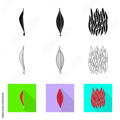 Isolated object of fiber and muscular logo. Set of fiber and body  stock vector illustration.