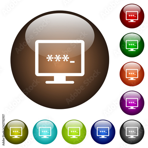 Entering to application color glass buttons