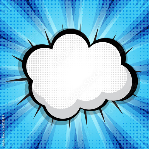 Speech Bubble Pop Art Background On Dot Background Vector Illustration