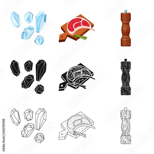 Vector design of cooking and sea icon. Set of cooking and baking   stock symbol for web.