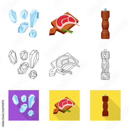 Vector design of cooking and sea logo. Collection of cooking and baking   vector icon for stock.