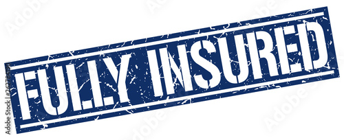 fully insured square grunge stamp