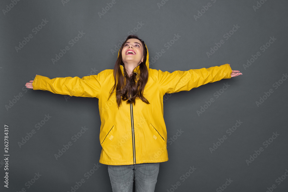 Cropped photo of happy Caucasian girl 