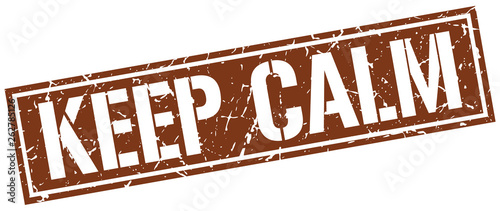 keep calm square grunge stamp
