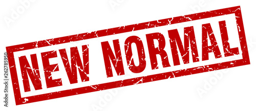 square grunge red new normal stamp