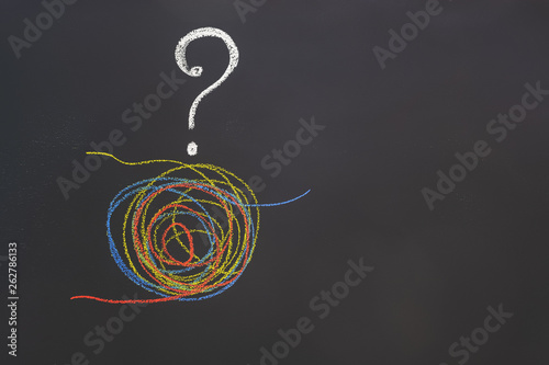 Konstfotografi A tangled tangle painted under the flag of Venezuela drawn on a chalk board