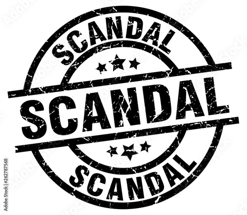 scandal round grunge black stamp