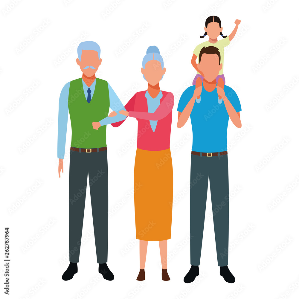 Fototapeta premium family avatar cartoon character