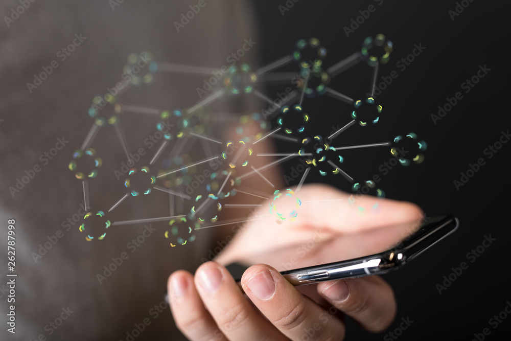 Fototapeta premium communication network digital workforce 3d