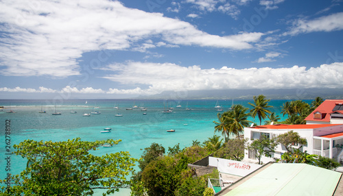 Tableau sur toile Panorama plage de la Datcha Les Gosier Grande Terre Guadeloupe France