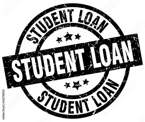 student loan round grunge black stamp