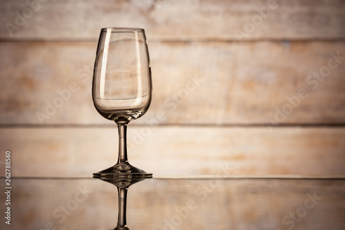 one empty wine glass 