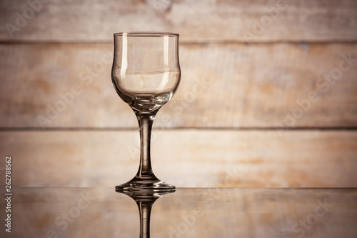 one empty wine glass 