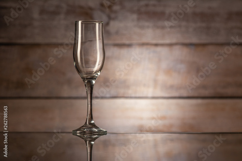 one empty wine glass 