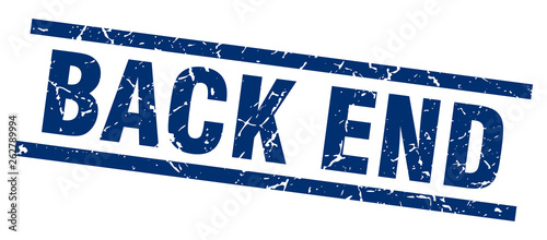 square grunge blue back end stamp