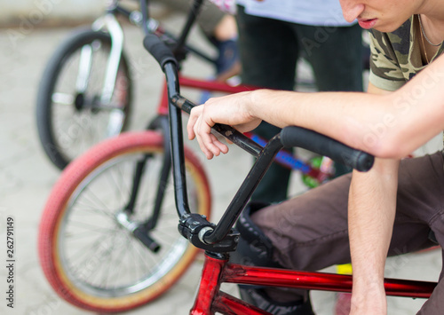 BMX biker in the park