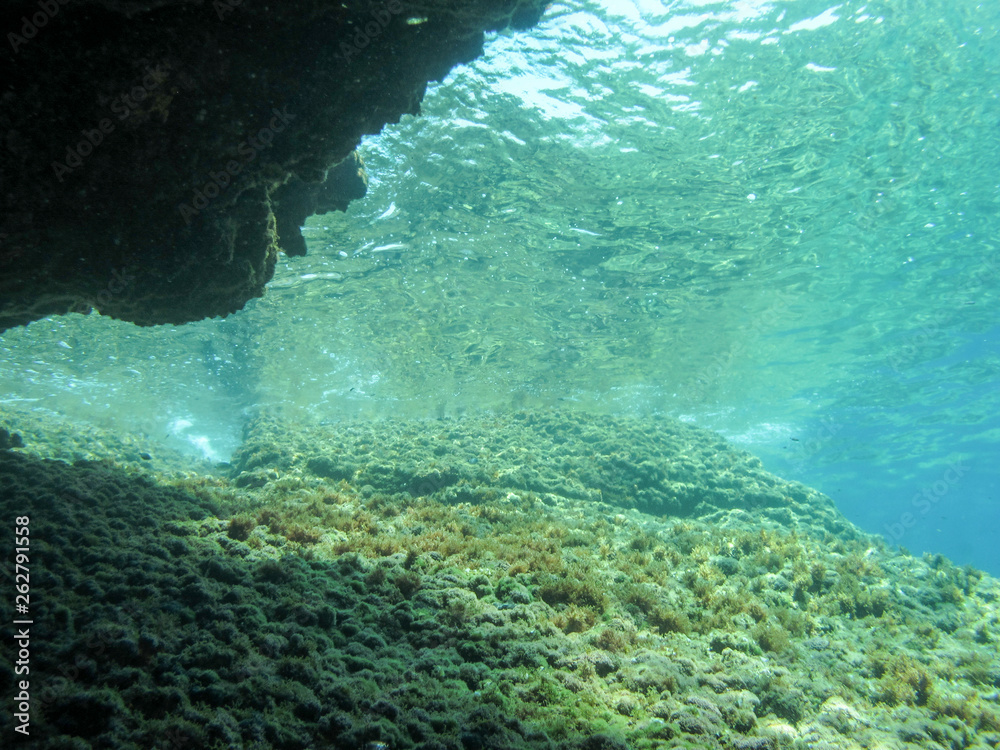 View from the underwater cave, Croatia View from the underwater cave, Croatia