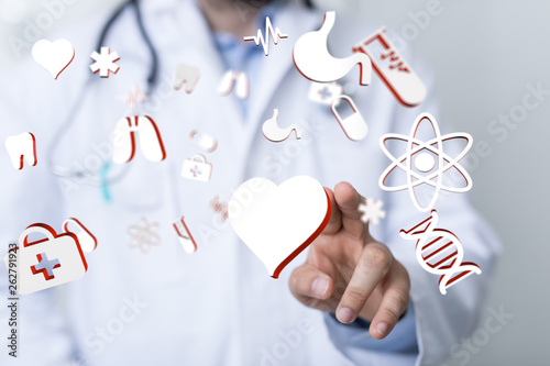 health care - Medicine doctor hand working with modern computer interface