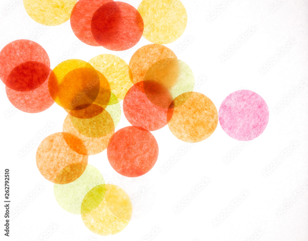 Many colorful circles on a white background. Wallpaper