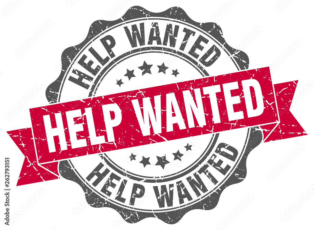 Fototapeta premium help wanted stamp. sign. seal