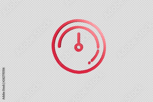 red Metering 3D illustration on transparent background