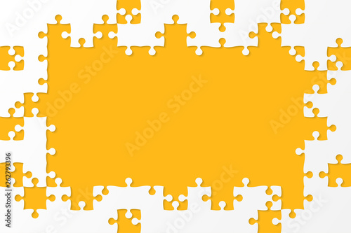 Vector frame jigsaw puzzle banner or blank.