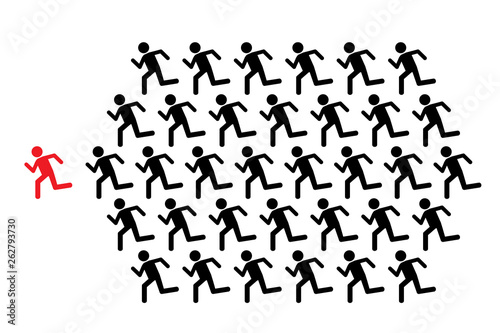 Wallpaper Mural  People Group Run Team Leader, leadership, teamwork Torontodigital.ca