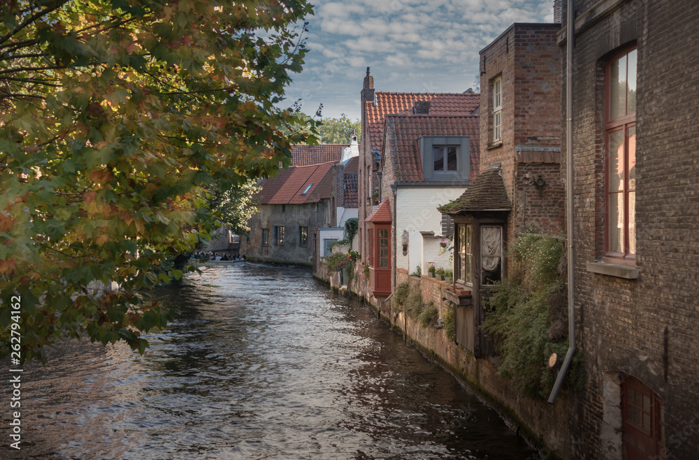 Bruges city in autumn. Belgium October 2018