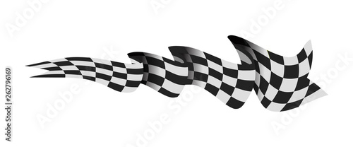 Checkered race flag illustration isolated on white
