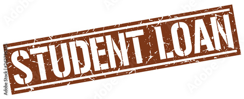 student loan square grunge stamp