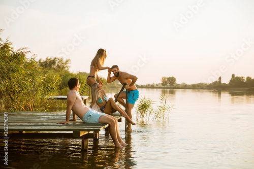 Young people having fun at ...