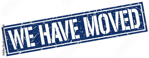 we have moved square grunge stamp