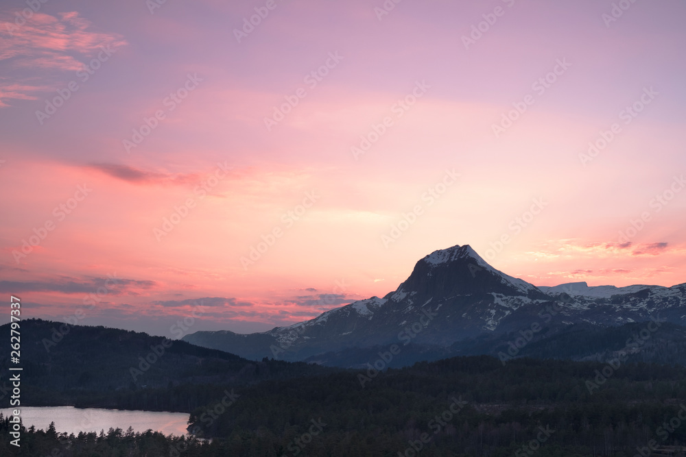 Sunset in Norwegian Mountains