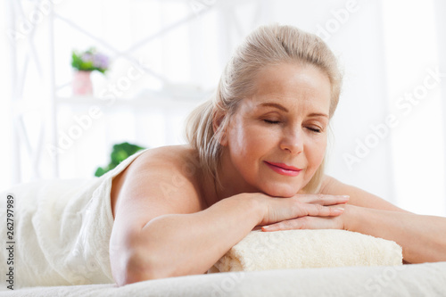 portrait of beautiful woman in spa environment