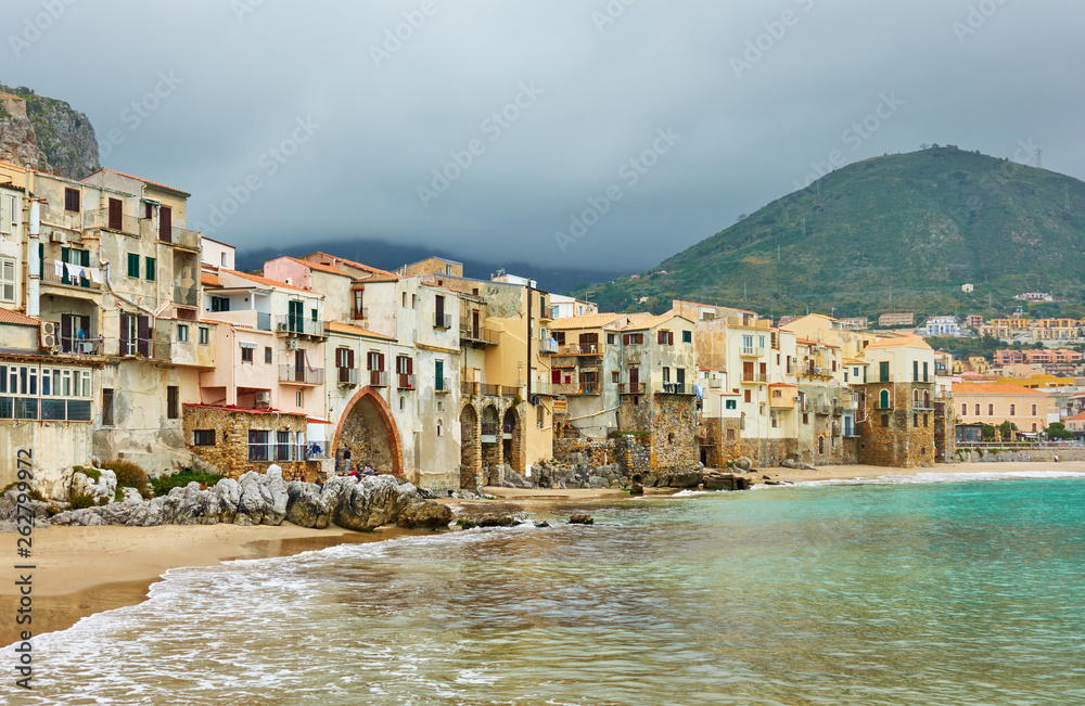 Houses by the sea in Cefalu