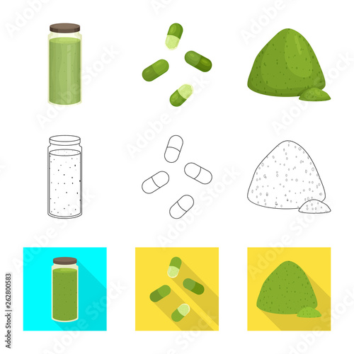 Vector design of protein and sea logo. Set of protein and natural vector icon for stock.
