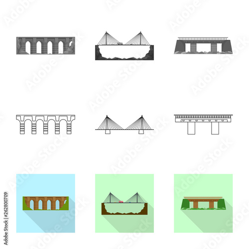 Isolated object of connection and design sign. Set of connection and side vector icon for stock.