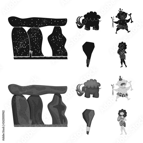Vector illustration of evolution  and prehistory sign. Set of evolution  and development  vector icon for stock.