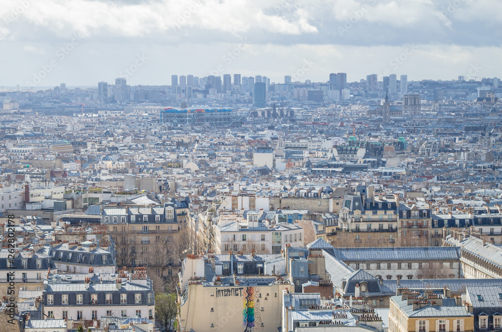 Scenic rooftop view of Paris, France. Paris Skyline Scenic rooftop view of Paris, France. Paris Skyline