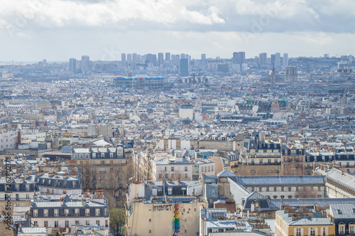 Scenic rooftop view of Paris, France. Paris Skyline